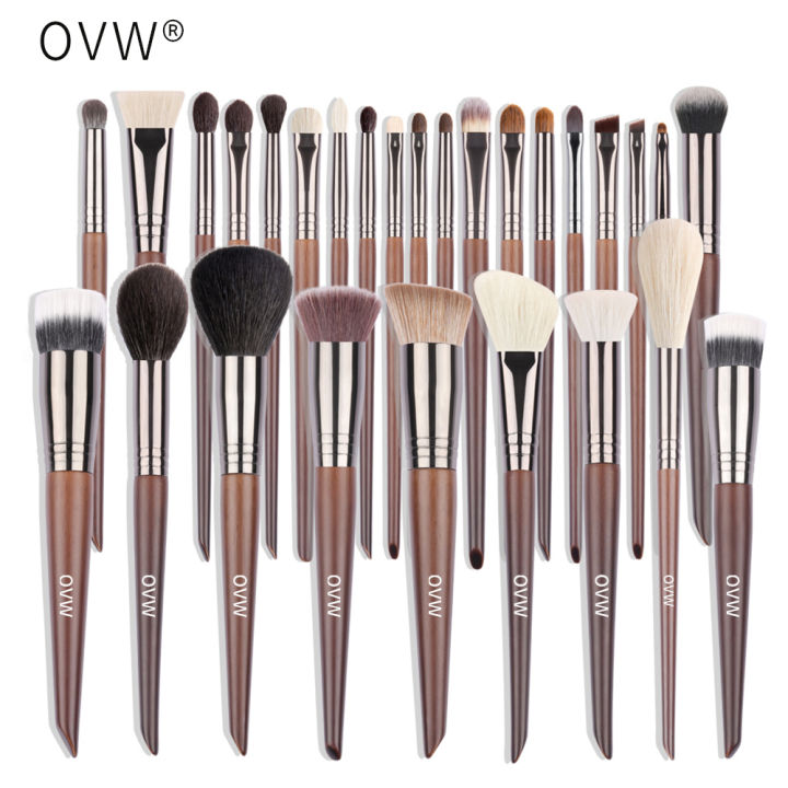 Ovw Natural Hair Professional Makeup Brush Set Cosmetic Tools Brushes Kit  For Make Up Synthetic Foundation Set Concealer | Lazada.Vn