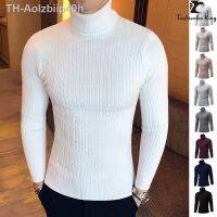 Aolzbiip49h ใหม่ผู้ชายเสื้อคอเต่าแฟชั่น เสื้อกันหนาวชายถักเสื้อกันหนาว