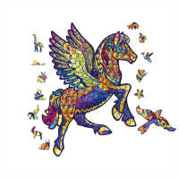 HOT Board Games 3D Wooden Puzzle Flying Horse Wood DIY Crafts Animal Christmas Gift Jigsaw Puzzle Educational Toys for Children