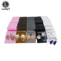 100Pcs Earring Ear Studs Organizer Holder Black Plastic Jewelry Display Rack Printed Earring Cards