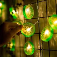 Fruit Lemon 10 LED 1.5m Slice String Lights Flashing Garland Wall Lamp Battery Powered Indoor Outdoor Lighting Night Light Fairy Lights