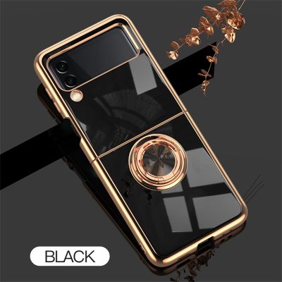 「Enjoy electronic」 luxurious Suitable for SAMSUNG Galaxy Z Flip 4 3 5G Electroplated ring car magnetic protective cover ZFlip3 zflip4 phone case