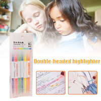 Double Side Highlighters with Broad and Fine Tips Highlighters Assorted Colors Dual-Tips Pens 6 Colors for Student Classroom