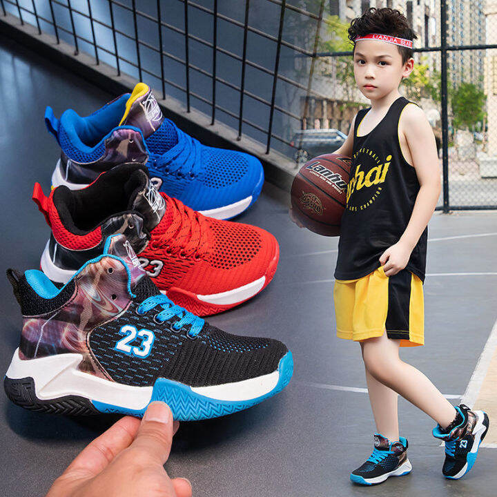 Basketball Shoes for Kids Boy 2022 New Breath Mesh Sports Shoes Wear