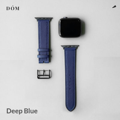 สายนาฬิกา Apple Watch DOM TYPE 01 Deep Blue - สายนาฬิกาหนังแท้ Italian Fine Grain สายแอปเปิ้ลวอชหนังแท้