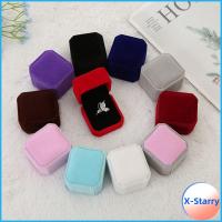 X-STARRY ผ้ากำมะหยี่กำมะหยี่ กล่องแหวนต่างหู สี่เหลี่ยมสี่เหลี่ยม คุณภาพสูงมาก กล่องแสดงเครื่องประดับ แฟชั่นสำหรับผู้หญิง อุปกรณ์จัดเก็บข้อมูล กล่องใส่เครื่องประดับ แต่งงานในงานแต่งงาน