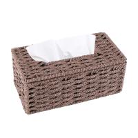 Rattan Tissue Box, Vintage Napkin Holder, Case Clutter Storage Container Cover, Living Room Desk Decoration