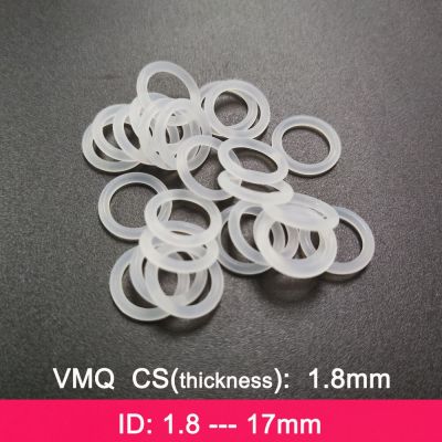 VMQ Rubber Ring Gasket C/S 1.8mm Thickness ID 1.8/2.5/2.8/4/4.5/5.3/5.6//6/6.3/7.5/8/9/10/11.2/17mm O Ring Silicone Seal Washer Bearings Seals