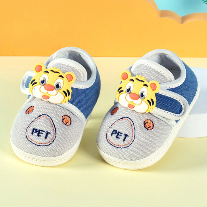 การ์ตูนแมวทารกเด็กเรียนรู้เดินรองเท้าน่ารักลื่นเด็กวัยหัดเดินแฟลตรองเท้านุ่ม-soled-รองเท้าเปลรองเท้าข้อเท้า0-12เดือน