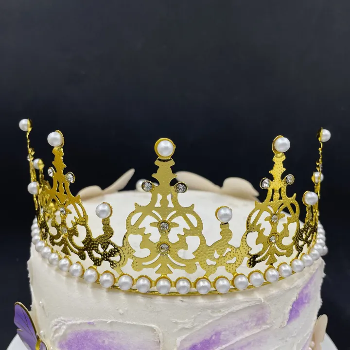 half-crown-tiara-childrens-pearl-crown-korean-iron-sheet-crown-half-crown-hair-clip-pearl-crown-cake-topper