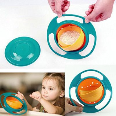 Creative Baby Feeding Bowl Baby Spill-Proof Bowl Feeding Dish Cute Baby Gyro Bowl 360 Rotate Assist Kids Eating Training Bowl