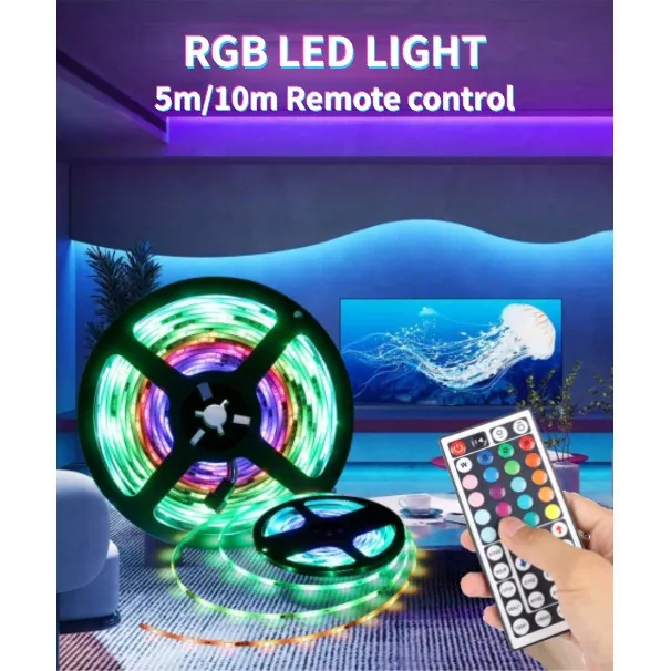UN 3528 Smd 5M Rgb Led Light Strip+ 44 Key Remote Controller Non ...