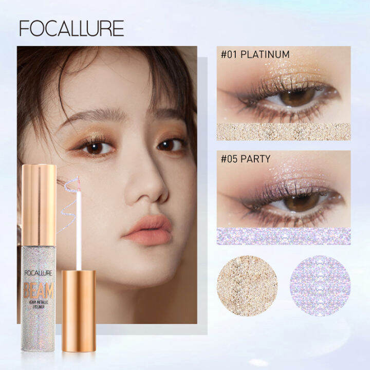 FOCALLURE 5 Colors Optional Glitter Eyeliner Eyeshadow Liquid Eyeliner ...