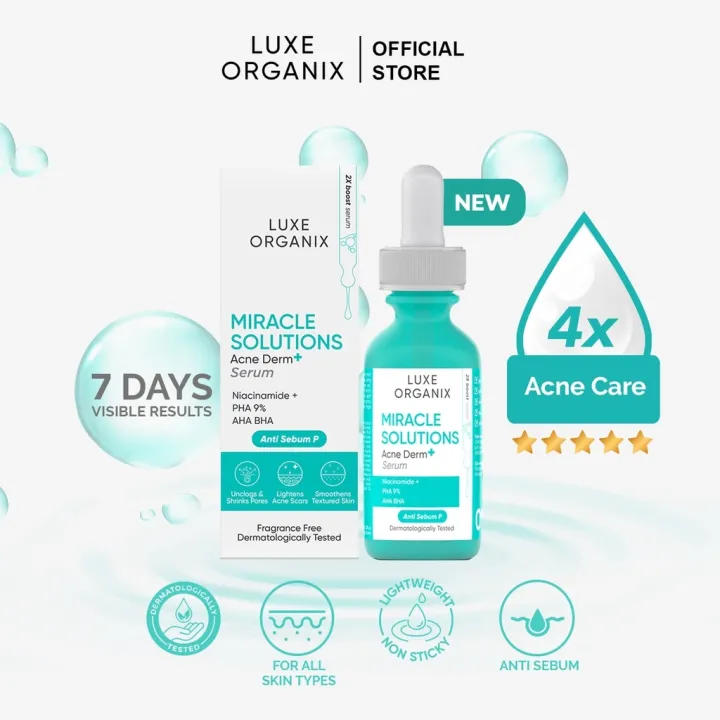 Luxe Organix Miracle Solutions Aha Bha Pha Serum 30ml Lazada Ph 6900