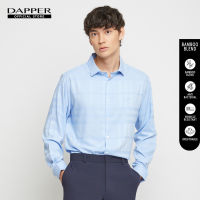 DAPPER เสื้อเชิ้ตแขนยาว BAMBOO BLEND ลายทาง Striped ทรง Regular Fit สีฟ้า