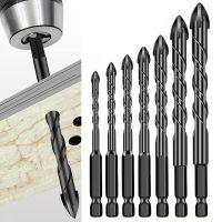 3 12mm Concrete Drill Bits 1/4 quot; Hex Shank Drill Bits Hard Alloy Concrete Drill Bit for Tile Ceramic Tile Brick Glass Wood Marble