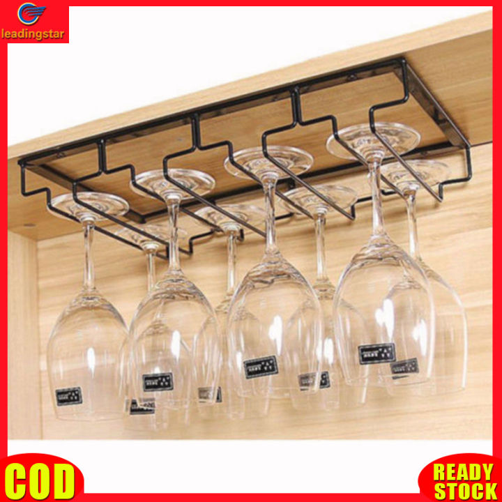 leadingstar-rc-authentic-iron-wall-mount-wine-glass-hanging-holder-goblet-stemware-storage-organizer-rack