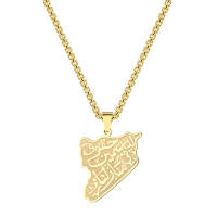 Women`S Jewellery Syria Map Pendant Necklace 1140