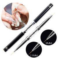 1Pcs Nails Thin Brush Drawing Liner Brush Painting Pen Double Head Rhinestones Handle Gel French Nail Art Designs Manicure Tools Artist Brushes Tools