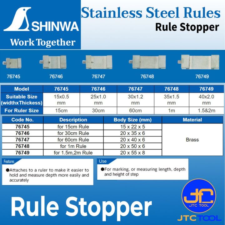 shinwa-ตัวล๊อคไม้บรรทัดสแตนเลส-rule-stopper-for-stainless-steel-ruler