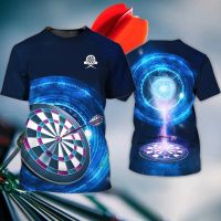 3D Darts Printed T Shirt For Men Fashion Shooting Game O-neck Short Sleeve Outdoor Sports Style Oversized T-shirt Loose Pullover