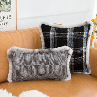 Spot parcel post New British Style Sofa Combination Pillow Plush Lace Button Square Pillow with Core Bed Pillow