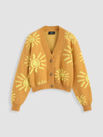 Cider Cider Sun Catcher Graphic Knit Cardigan เสื้อคาดิแกนแขนยาวผู้หญิงเสื้อคลุมไหมพรมแฟชั่นผญสไตล์เกาหลี