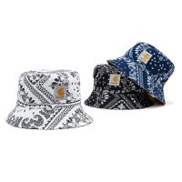 Carhartt BANDANA BUCKET แบบดั้งเดิมของแท้จากอเมริกาหมวกฮิปฮอปสองด้านหมวกชาวประมงออกนอกบ้านการอาบแดดที่ได้รับการป้องกันหมวกอ่างแบน