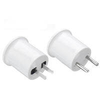 1 ชิ้นอเมริกายุโรป Plug E27 โคมไฟหลอดไฟ LED ฐาน E27 ไปยัง EU US ปลั๊กโคมไฟผู้ถือแปลงอะแดปเตอร์ซ็อกเก็ตสีขาว-zakua