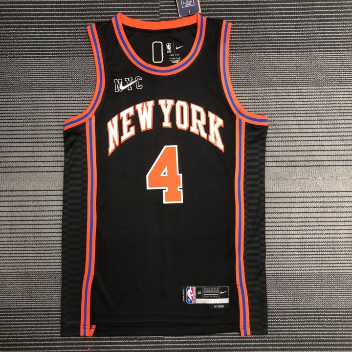 เสื้อกีฬาบาสเก็ตบอล-ลายทีม-new-york-knicks-derrick-rose-nba-สีดํา-สําหรับผู้ชาย-2022