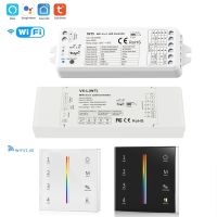 ﹊卐✚ 5in1 Tuya Wifi LED Controller 15A 30A DC12V 24V CCT RGB RGBW RGBCCT LED Strip Light Dimmer 4 Zone RF Wall Glass Touch Remote