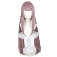 【LZ】☃✤  Peruca Cosplay Long Herta Perucas sintéticas resistentes ao calor Jogo Honkai: Star Rail Cinzento Roxo