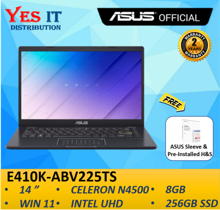 Asus Vivobook E410k Abv225ts 14 Laptop Celeron N4500 Intel Uhd 8gb 256gb Ssd W11opi 2008