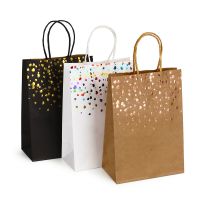 【YF】✆  5pcs Paper With Handle Bronzing Birthday Wedding Packing Childrens Decoration