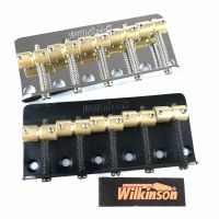 Wilkinson WBBC5สะพาน5เบสไฟฟ้าสายพร้อมอานม้าทองเหลืองสำหรับความแม่นยำแจ๊สเบสโครเมี่ยมสีเงินสีดำ