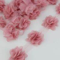 [NEW EXPRESS]▨▲☇ (60 PCS/lot) petal Chiffon lace fabric Webbing Decoration Love gift ribbons crafts 50mm width