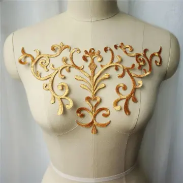 10 Pieces Gold Flower Appliques Gold Flower Embroidery Patch Gold Lace  Applique Sewing Fabric Craft Decoration Gold Lace Patch Embroidered  Appliques