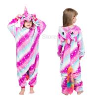 Children Kigurumi Unicorn Pajamas Kids Baby Animal Overalls Jumpsuit Onesie Pajama Sleepwear Girls Cosplay Pyjama Pijamas