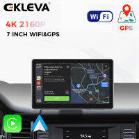 EKLEVA บลูทูธแบบมีสายเครื่องเล่นมัลติมีเดียวิทยุติดรถยนต์ GPS Wi-Fi 4K,Wi-Fi GPS ขนาด7นิ้วอเนกประสงค์