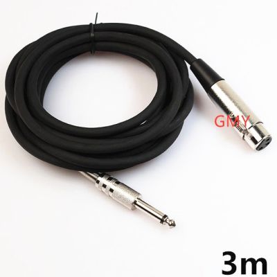 Durable Creative XLR 3 Pin Female Jack to 6.35mm Male Plug Stereo Audio Adapter Microphone Cable(3M)