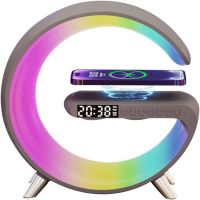 LED App Control RGB Night Light Atmosphere Lamps Digital Alarm Clock Speaker Wireless Charger Children Sleep Bedroom Decoration