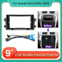 2Din Android Car Radio Stereo Plastic Fascia Panel Frame Cable For Suzuki SX4 2006-2013 Fiat Sedici 2005-2014