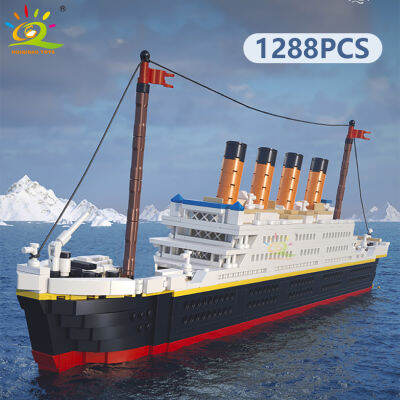 ใหม่ HUIQIBAO 1288Pcs Titanic รุ่น Cruise Ship 3D Mini Building Blocks เรืออิฐคอลเลกชัน DIY ของเล่นเด็ก Gift