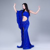 hot【DT】 Modal Performance Belly Inclined shoulder Dresses Costumes