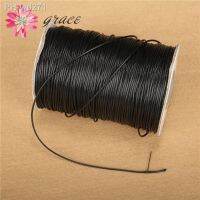 10m/lot 1mm Waxed Cotton Thread Black Nylon Leather Cord String Strap Braid Knit Rope For Diy Making Jewelry Bracelets Materials