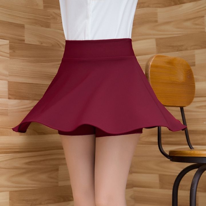 womens-plus-size-basic-versatile-stretchy-flared-casual-mini-skater-skirt-kawaii-harajuku-korean-style-tennis-skirts