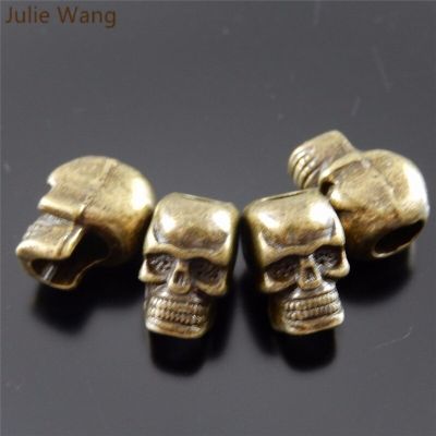 Julie Wang 10PCS Skull Beads Metal Alloy Spacer Beads Handmade Jewelry Fashion DIY Bracellet Accessory Findings Crafts Making DIY accessories and othe