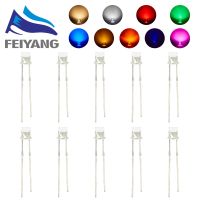 【CC】 100pcs 3mm 2Pins Flat top Wide Emitting Diode Lamp