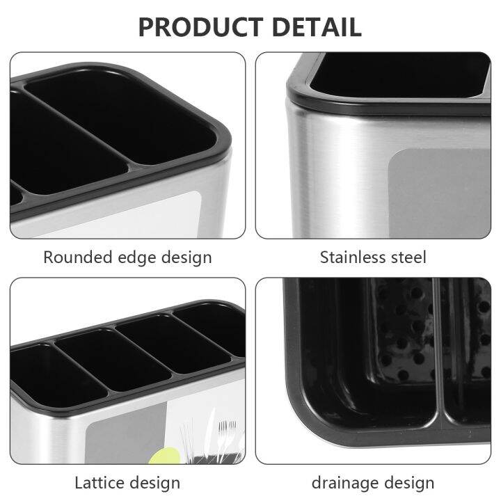 kitchen-utensil-holder-stainless-steel-cutlery-holder-4pcs-removable-divider-utensil-knife-spoon-fork-keep-dry-storage-rack