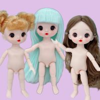 (Popular toys) 3D เด็ก17ซม. ตาจริง13แต่งหน้าข้อต่อเคลื่อนย้ายได้ตุ๊กตา BJD 1/8แต่งตัวของเล่นสาวเปลือยน่ารัก